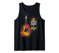 in Jesus Name I Play Guitar Christian Guitarists God Faith Débardeur