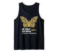 in July We Wear Yellow Sarcome Cancer Awareness Men Women Débardeur