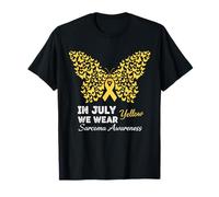 in July We Wear Yellow Sarcome Cancer Awareness Men Women T-Shirt