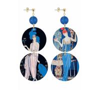 In Lebole Boucles d'oreilles collection The Circle double - 01 femme bleue