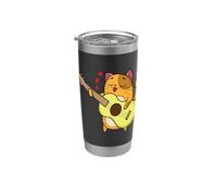 in love Cat joue de la guitare Gobelet isotherme en acier inoxydable double paroi