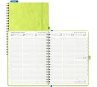 IN-LUXPRO Agenda 2026 2027: Agenda Semainier et Carnet de Notes Grande A4(29x21,5cm)18 Mois Scolaire Vertical Planner(Du Juil.26 à Déc.27) - Couverture Souple en PU Cuir Spirale, Vert pomme