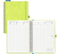 IN-LUXPRO Agenda 2026 2027: Agenda Semainier et Carnet de Notes Moyen A5(21,9x16,2 cm)18 Mois Scolaire Vertical Planner(Du Juil.26 à Déc.27) - Couverture Souple en PU Cuir Spirale, Vert pomme