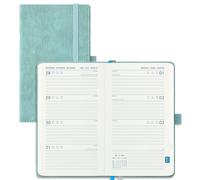 IN-LUXPRO Agenda 2026 2027: De poche Agenda Semainier et Carnet de Notes A6 Petit(16,4x9,5cm)18 Mois Scolaire Planner(Du Juil.26 à Déc.27) - Couverture Rigide en PU Cuir, Papier 80g/m² Bleu ciel