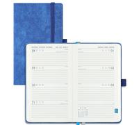 IN-LUXPRO Agenda 2026 2027: De poche Agenda Semainier et Carnet de Notes A6 Petit(16,4x9,5cm)18 Mois Scolaire Planner(Du Juil.26 à Déc.27) - Couverture Rigide en PU Cuir, Papier 80g/m² Bleu