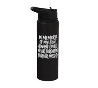 In Memory My Son Always Loved Never Forgotten Forever Missed Stainless Steel Insulated Water Bottle