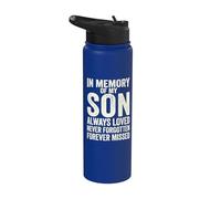 In Memory Of My Son Always Loved Never Forgotten Heaven Stainless Steel Insulated Water Bottle