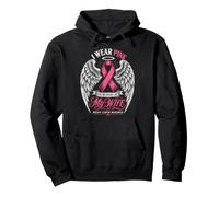 in Memory of My Wife Breast Cancer Ailes d'ange Ruban Rose Sweat à Capuche