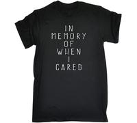 in Memory of When I Cared Mens Work t Shirts for Men Tee Birthday Funny Rude Sarcastic Joke Black Work t Shirts for Men Manches Courtes(3X-Large)