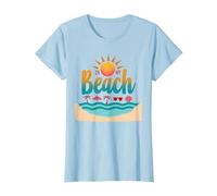 in My Beach : Tropical Paradise Summer Vacation T-Shirt, Femme, Bleu Céleste, XL