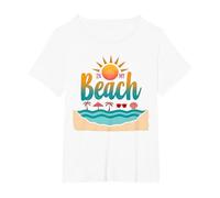 in My Beach : Tropical Paradise Summer Vacation T-Shirt, Femme Grandes Tailles, Blanc, 1X