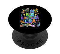 in My Big-Brother Era Retro Gamer Boys Sibling Annonce PopSockets PopGrip Adhésif
