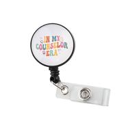 In My Counselor Era - Enrouleur pour badge d'identification de conseiller scolaire avec clip rétractable avec clip pour psychologue, cadeau scolaire (Counselor BR3)