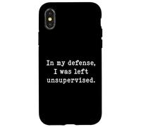 in My Defense Humour for Unsupervised Funny Collegers Coque pour iPhone X/XS