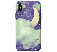 in My Fantasy Era Witchy Green Sage Purple Moon Phases Stars Coque pour iPhone X/XS