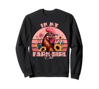 in My Farm Girl Era Mignon Rétro Poulet et Fleurs Farm Life Sweatshirt