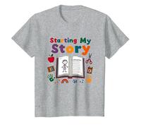 in My Kindergarten Era: Commencer Mon Histoire T-Shirt, Enfant, Gris Chiné, 4 Ans