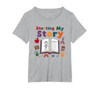 in My Kindergarten Era: Commencer Mon Histoire T-Shirt, Femme Grandes Tailles, Gris Chiné, 4X