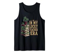 in My Lucky Teacher Era St Patrick Day Books Shamrock Débardeur