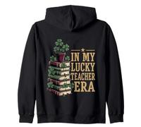 in My Lucky Teacher Era St Patrick Day Books Shamrock Sweat à Capuche