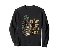 in My Lucky Teacher Era St Patrick Day Books Shamrock Sweatshirt