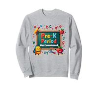 in My Pre-K Era: Period Has Commenced Fun School Citation Sweatshirt, Unisexe pour Adultes, Gris Chiné, XL