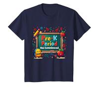 in My Pre-K Era: Period Has Commenced Fun School Citation T-Shirt, Enfant, Bleu Marine, 12 Ans
