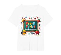 in My Pre-K Era: Period Has Commenced Fun School Citation T-Shirt, Femme Grandes Tailles, Blanc, 3X