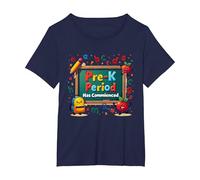 in My Pre-K Era: Period Has Commenced Fun School Citation T-Shirt, Femme Grandes Tailles, Bleu Marine, 6X