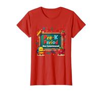 in My Pre-K Era: Period Has Commenced Fun School Citation T-Shirt, Femme, Rouge, XS