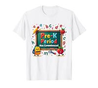 in My Pre-K Era: Period Has Commenced Fun School Citation T-Shirt, Homme, Blanc, 6XL