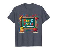in My Pre-K Era: Period Has Commenced Fun School Citation T-Shirt, Homme, Bleu Chiné, L