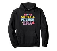 in My Softball Pitcher Era Groovy Fastpitch Gamer Girls Sweat à Capuche