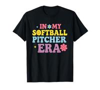 in My Softball Pitcher Era Groovy Fastpitch Gamer Girls T-Shirt