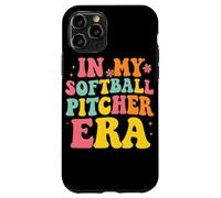 in My Softball Pitcher Era Groovy Fastpitch Softball Gamer Coque pour iPhone 11 Pro