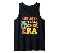 in My Softball Pitcher Era Groovy Fastpitch Softball Gamer Débardeur