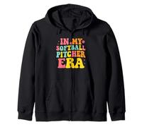 in My Softball Pitcher Era Groovy Fastpitch Softball Gamer Sweat à Capuche