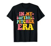 in My Softball Pitcher Era Groovy Fastpitch Softball Gamer T-Shirt