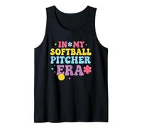 in My Softball Pitcher Era Groovy Fastpitch Softball Girls Débardeur