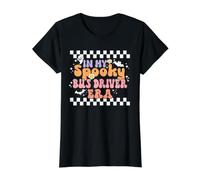 in My Spooky Bus Driver Era Retro Groovy Halloween Costume T-Shirt Graphique avec Valeur, Femme, Noir, M