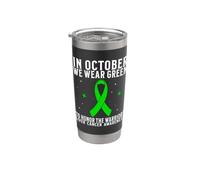 In October We Wear Green Liver Cancer Awareness Support Gobelet isotherme en acier inoxydable double paroi
