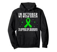 in October We Wear Green Liver Cancer Awareness Support Sweat à Capuche