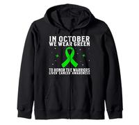 in October We Wear Green Liver Cancer Awareness Support Sweat à Capuche