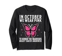 in October We Wear Pink Breast Cancer Awareness Support Manche Longue
