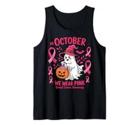 in October We Wear Pink Breast Cancer Ghost Halloween Débardeur