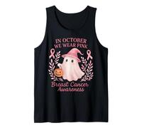 in October We Wear Pink Breast Cancer Ghost Halloween Débardeur