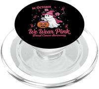 in October We Wear Pink Breast Cancer Ghost Halloween PopSockets PopGrip pour MagSafe