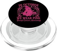 in October We Wear Pink Breast Cancer Ghost Halloween PopSockets PopGrip pour MagSafe