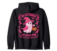 in October We Wear Pink Breast Cancer Ghost Halloween Sweat à Capuche