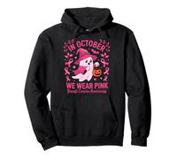 in October We Wear Pink Breast Cancer Ghost Halloween Sweat à Capuche